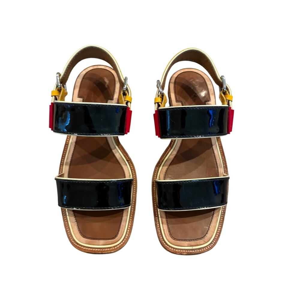Prada multicolor patent leather sandals EU39/